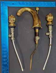 Hollywood Regency Faucet Gold Plated Wide Spread