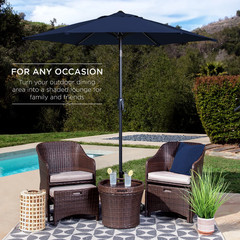 7.5 Ft Heavy-Duty Outdoor Market Patio Umbrella W/ Push Button Tilt, Easy Crank