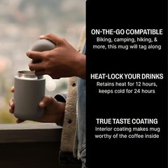 Fellow Carter Everywhere Tumbler Matte Gray 12oz 355ml Double Walled Coffee Mug