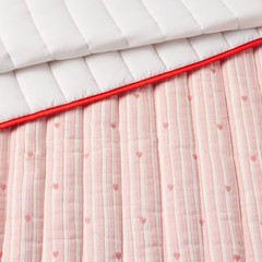 Twin Patisserie Heart Striped Kids’ Quilt Set – Pillowfort