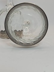 Six Vtg Versace Style Wine Glass Goblet Silver Greek Key Design 6.75 In Art Deco