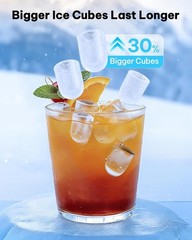 Compact Countertop Ice Maker: 8 Cubes/6 Min, 26.5 lbs Capacity, Portable & Clean