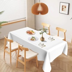 Slergut White Tablecloth, Table Cloth Rectangle 2 PCS,