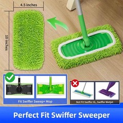 Mop Head Cover Chenille Microfiber Reusable Machine Washable Replacement