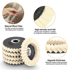 5pcs 5″ Felt Flap Disc Wool Polishing Buffing Wheel Pad for Metal Stone Wood