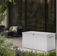 Keter 170 Gal. Resin Deck Box Large Indoor/Outdoor Storage White