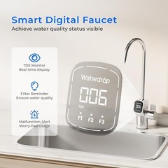 Waterdrop X8 Reverse Osmosis System, 800 GPD ,Tankless RO,Smart Faucet