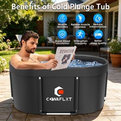 133 Gal XL Ice Bath Tub for Adults – Foldable Cold Plunge with Cover