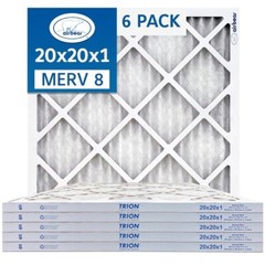 Trion Air Bear T08-20201-6P – 20″ x 20″ x 1″ Pleated Air Filter (6-Pack), MERV 8