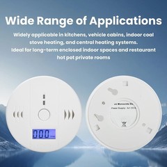 Carbon Monoxide Detector Smoke Alarm Combination Wireless CO Fire Gas Leak Alert