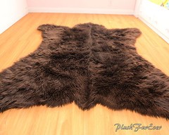 Brown Grizzly Bear Rug 5′ x 6′ Premium Accent Rug Bearskin PlushFurEver 088