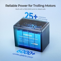 Renogy 12V 100Ah Trolling Motor Lithium Iron Phosphate Battery with Bluetooth
