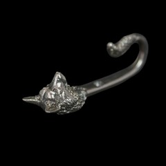 Nickel Silver Corgi Wall Hook | Handmade Dog Leash & Key Holder