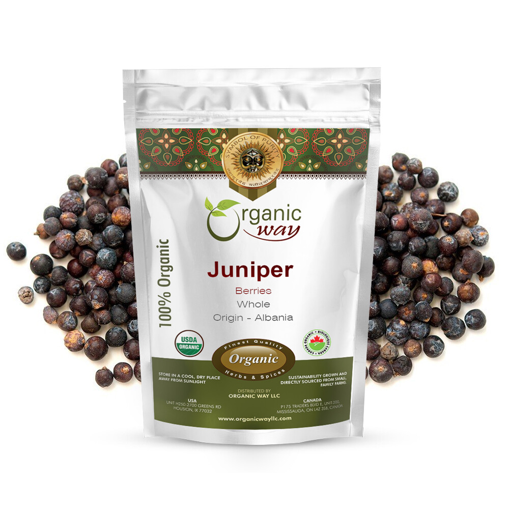 Organic Way Juniper Berries Whole – Organic, Kosher & USDA Certified