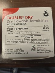 Taurus Dry Dry Flowable Termiticide NIB 4 Cartridges 4 X 3G