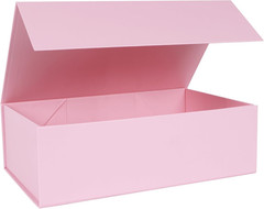 Pink Gift Box with Magnetic Lids 13.8X8.3X4.4 In, Large Present Box for Bridesma