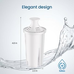 6 Pack Water Filter Cartridge, Replacement for Brita Classic, Mavea 107007