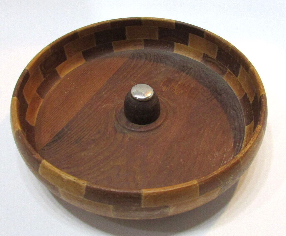 Vintage 1940’s California Redwood Nut Cracker Bowl Standard Specialty Company