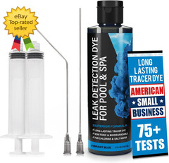 Pool Leak Detection Dye Kit 75+ Tests 2 Stainless Steel Precision Applicators
