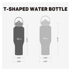 40oz Water Bottles Insulated Straw Leak Proof Fits Car Cup Holder Stainless