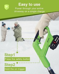 Electric Cordless Snow Shovel, 2X 3.0Ah/ 21V/ 12-Inch Battery Snow Blower wit…