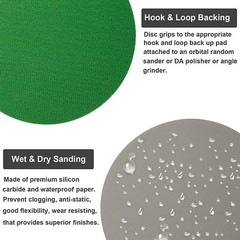 100PCS 6 inch Hook Loop Sanding Discs 1000 1500 2000 3000 5000 Wet Dry Sandpaper