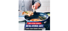Ceramic Non Stick Frying Pan Diamond Infused Skillet Oven Safe Secure Grip 10 In