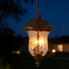 19″ Outdoor Pendant Light Waterproof Vintage Porch Hanging Lantern Patio Fixture