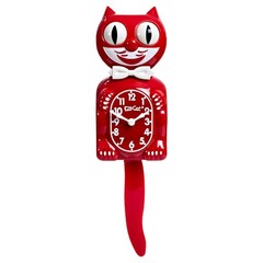 CLASSIC RED KIT CAT CLOCK 15.5″ Free Battery MADE IN USA Kit-Cat Klock Retro NEW