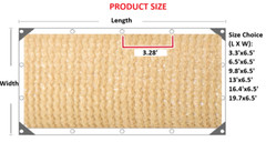 Privacy Fence Screen in Beige Tan with Silver Grommet 90 Pct Blockage Windscreen