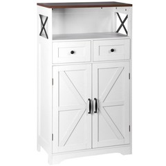 Kitchen Pantry Storage Cabinet with Doors and Shelves Freestanding Cabinet White