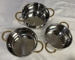 Lot of 3 Command Performance Gold 3 Qt Pots with Lids 18/10 Stainless 3-Ply*NEW*