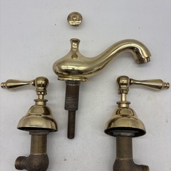 vintag Phylrich Polished brass wide spread bathroom faucet