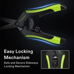 VIVOSUN 6.5″ Hand Pruner Pruning Shear W/ Straight Stainless Black and Green