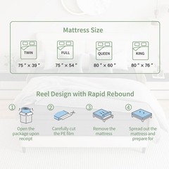 12″ 14″ Mattress in a box Twin Full Queen King Hybrid Spring Medium Firm Black