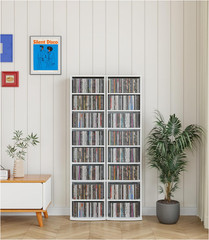 Media Storage Cabinet Movie Video Game Organizer DVDs CDs Tower Rack Stand Shelf