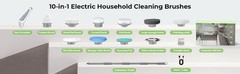 Electric Spin Scrubber Extra Length 9 Brush Heads Retractable Handle IPX8
