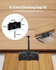VEVOR 250PCS Hidden Deck Fasteners for Composite Decking Universal T Clips Black