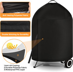 Grill Cover for Weber Charcoal Kettle- Heavy Duty Waterproof BBQ Cover 22″