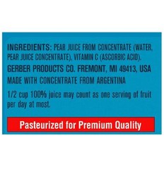 Gerber 100% Pear Juice From Concentrate 12+ Months Non GMO – 32 Oz – Pack of 2