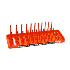 Hansen 1/4″ Socket Tray Organizer Holder Set 3 Row Metric SAE Shallow Deep OR