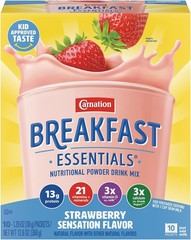 Carnation Breakfast Essentials Strawberry Nutritional Drink Mix Packets 60ct