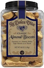 La Dolce Vita Classic Italian Biscotti 40 Oz Tub 65 Count Cookies