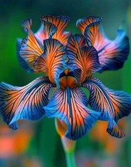 50 Iris Seeds Blue + Orange Flower Plant (much less money than bulbs)