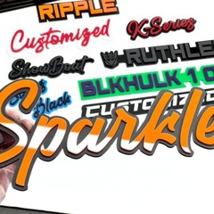 Customized Car Acrylic Emblem Badge MULTI COLOR Custom Text Names