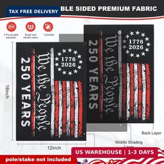 3Ply 250 Years American Anniversary Garden Flag, Small Usa Flags, Double Sided,