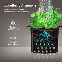 VIVOSUN 10/20 Pack Planting Grow Bags Fabric Pot Nursery Soil Nonwoven w/ Handle