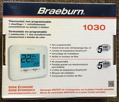 Braeburn 1030 1H/1C Non-Programmable Thermostat with 4.4in Display