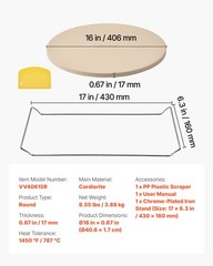 VEVOR Pizza Stone Round/Rectangular Cordierite Baking Stone for Oven & Grilling