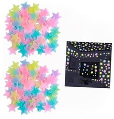 100Pcs Multicolor Glow in The Dark Luminous Stars Fluorescent Noctilucent